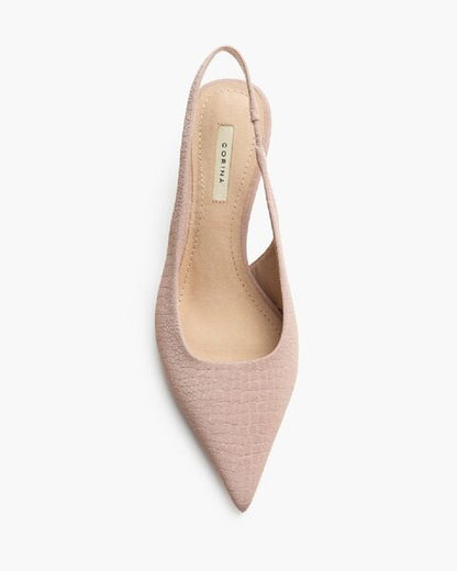 Blush Textured Slingback Heels