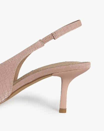 Blush Textured Slingback Heels