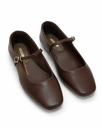 Mary Jane Shoe Nappa CAFE