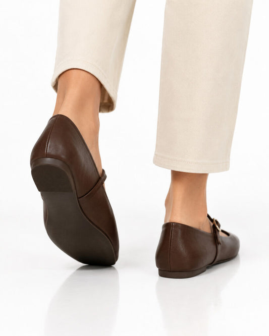 Mary Jane Shoe Nappa CAFE
