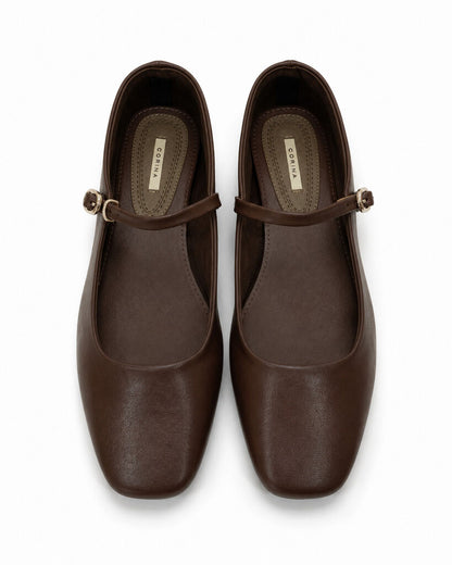Mary Jane Shoe Nappa CAFE