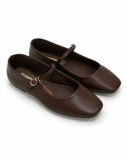 Mary Jane Shoe Nappa CAFE