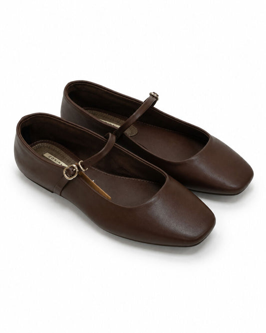 Mary Jane Shoe Nappa CAFE