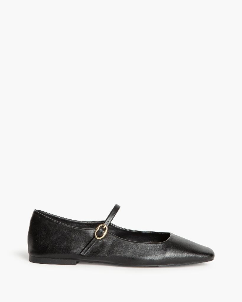 Mary Jane Shoe Nappa NEGRO