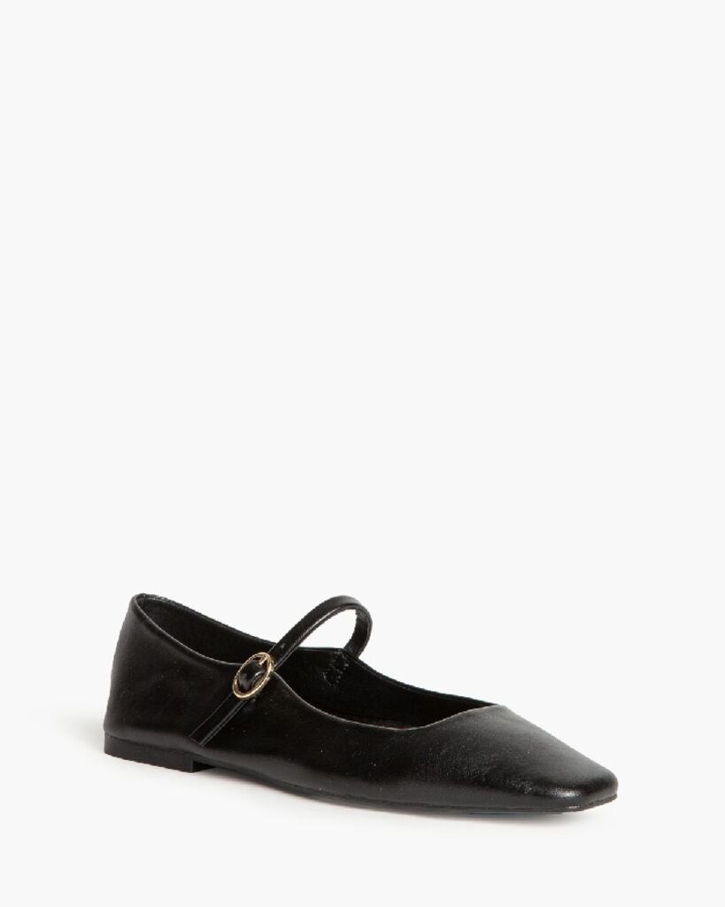 Mary Jane Shoe Nappa NEGRO