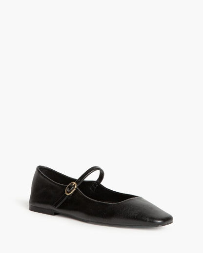 Mary Jane Shoe Nappa NEGRO