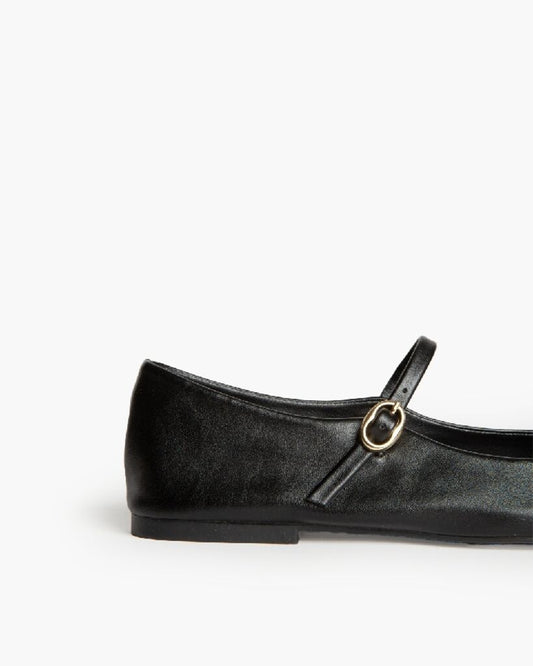 Mary Jane Shoe Nappa NEGRO
