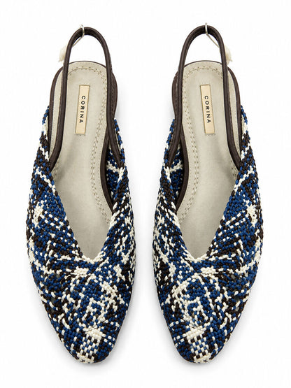 Sling-Back Intreccio AZU/CAF