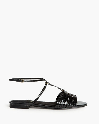 Flat Shoe Vernice NEGRO