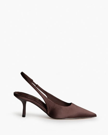 Sling-Back Satin CAFE