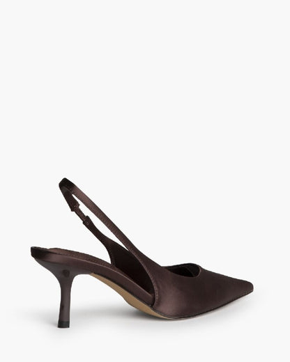 Sling-Back Satin CAFE
