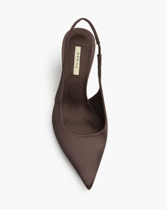 Sling-Back Satin CAFE