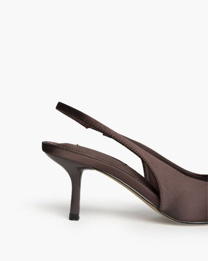 Sling-Back Satin CAFE