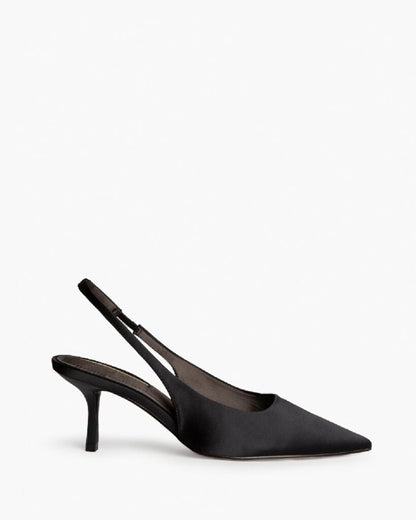 Sling-Back Satin NEGRO