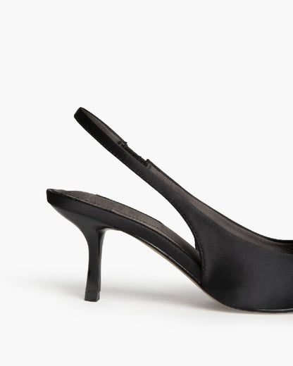 Sling-Back Satin NEGRO