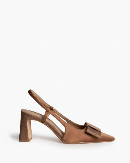 Sling-Back Satin MOKKA