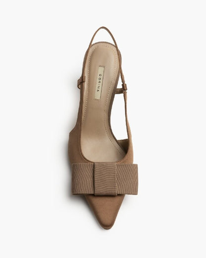 Sling-Back Satin MOKKA