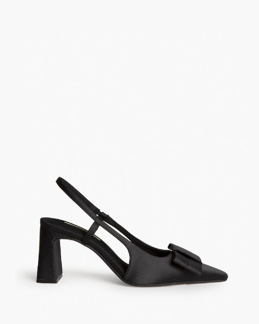 Sling-Back Satin NEGRO