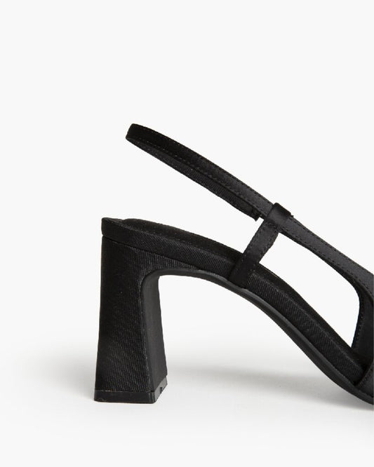 Sling-Back Satin NEGRO