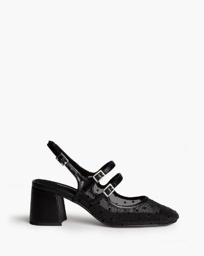 Sling-Back Mesh NEGRO