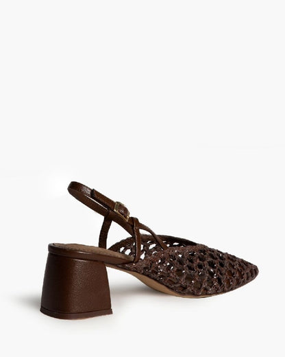 Sling-Back Braided Laminato CAFE