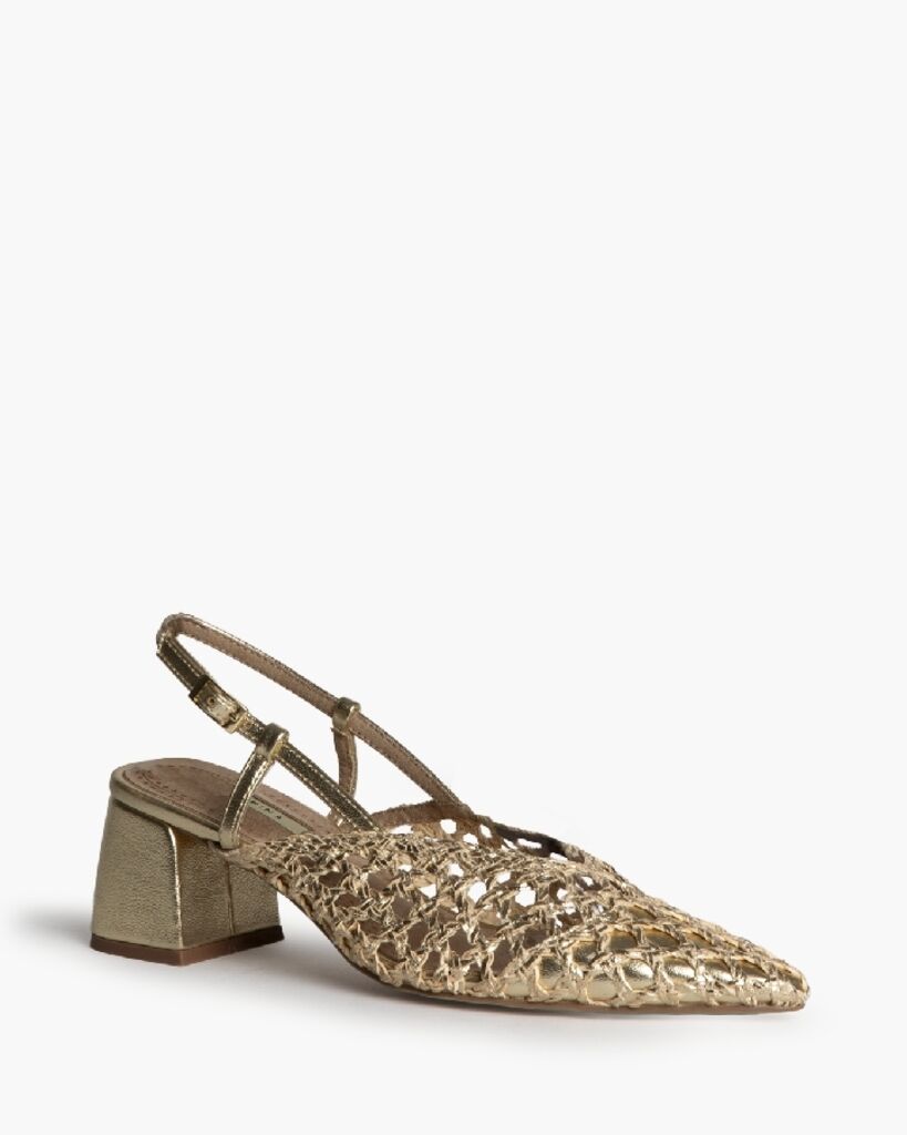 Sling-Back Braided Laminato ORO