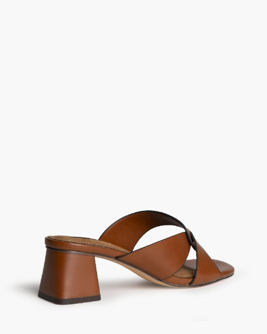 Heeled Mule Open-Toe Nappa CUERO