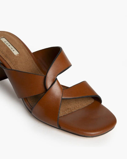 Heeled Mule Open-Toe Nappa CUERO