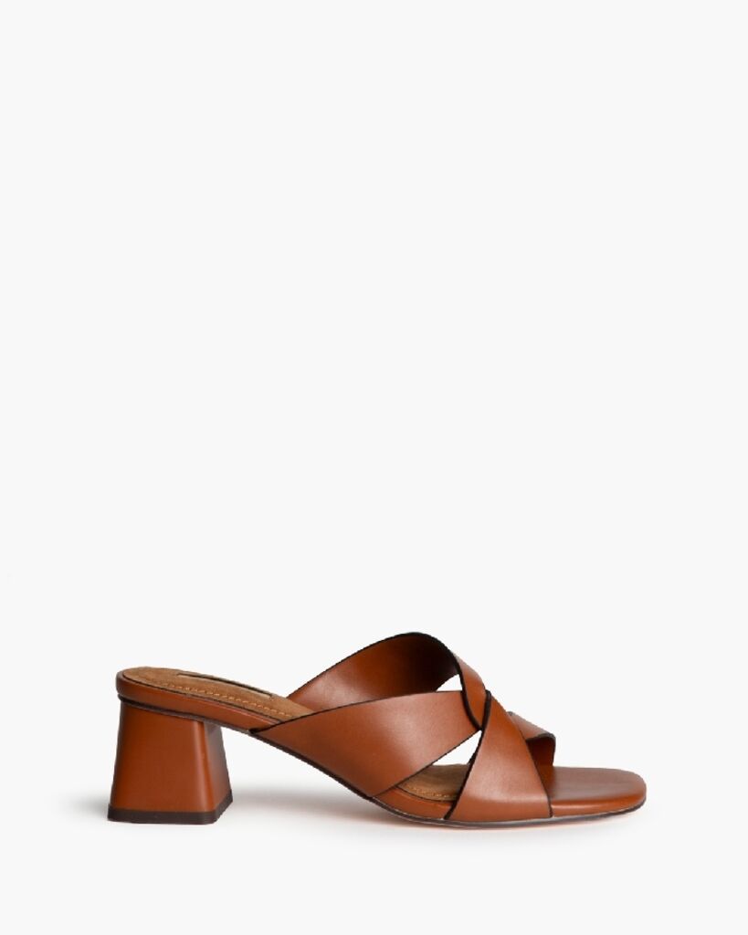 Heeled Mule Open-Toe Nappa CUERO