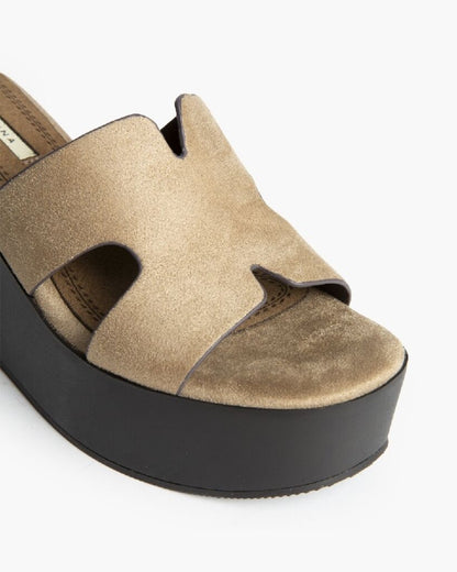 Heeled Mule Open-Toe Suede ARENA