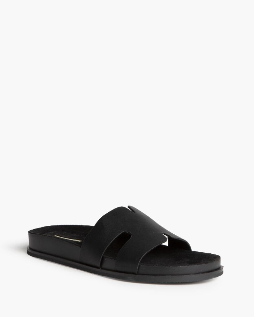 Heeled Mule Open-Toe Nappa NEGRO