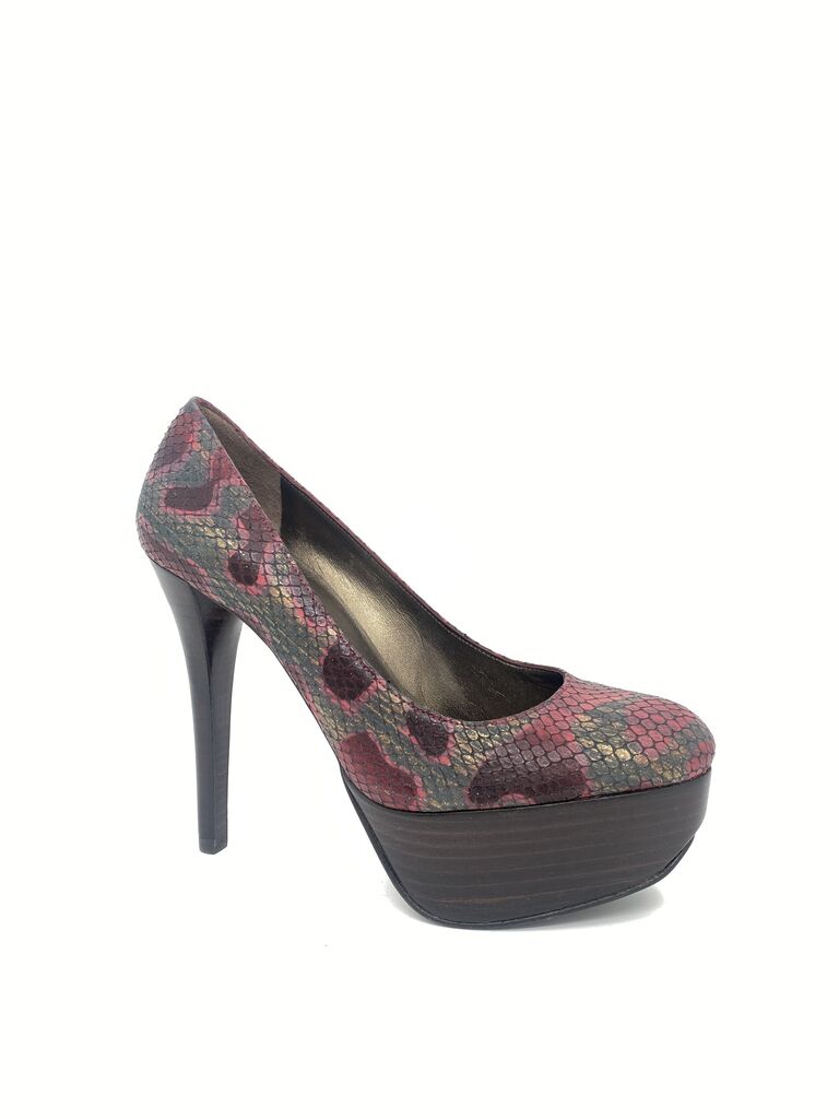 Multicolor Snakeskin Platform Pumps with Stiletto Heel