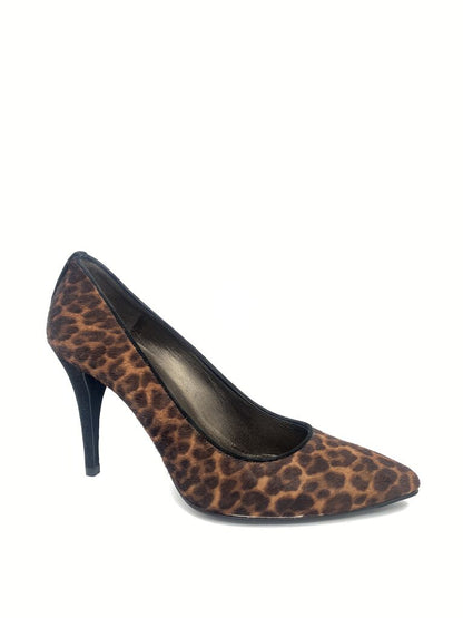 Brown Animal Print Stiletto Heel Shoe