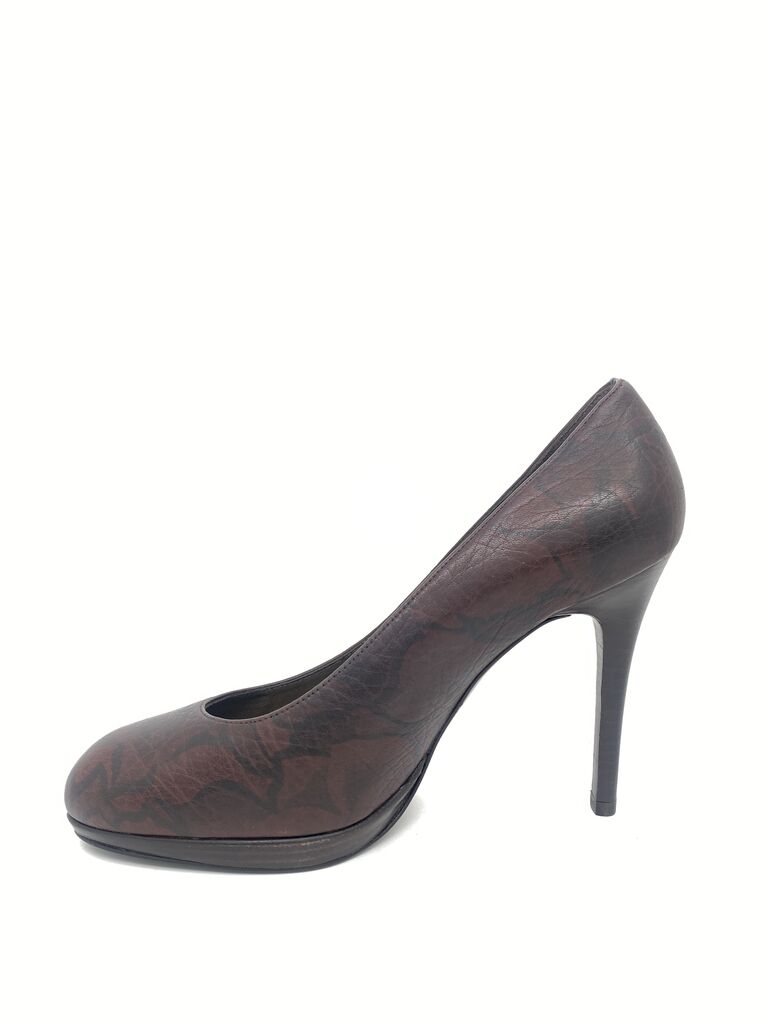 Burgundy Textured Pump with Stiletto Heel