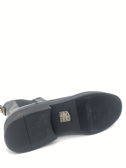 Black Leather Chelsea Boot with Pull Tab