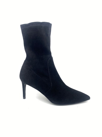 Black Suede Ankle Boots with Pointed Toe