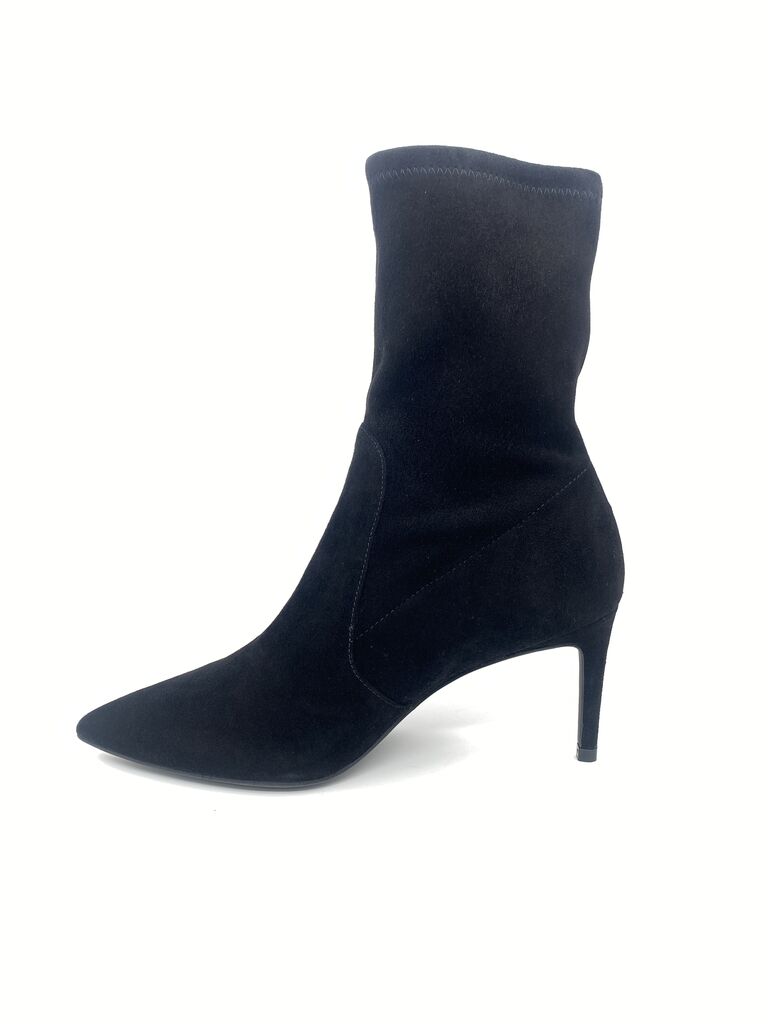 Black Suede Ankle Boots with Pointed Toe