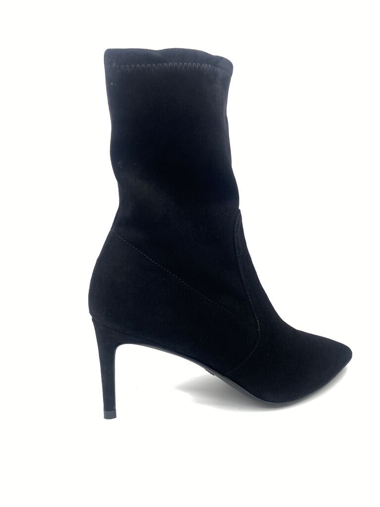 Black Suede Ankle Boots with Pointed Toe