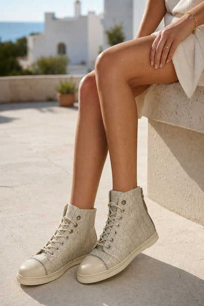 Shoes Canvas Bei/Oro