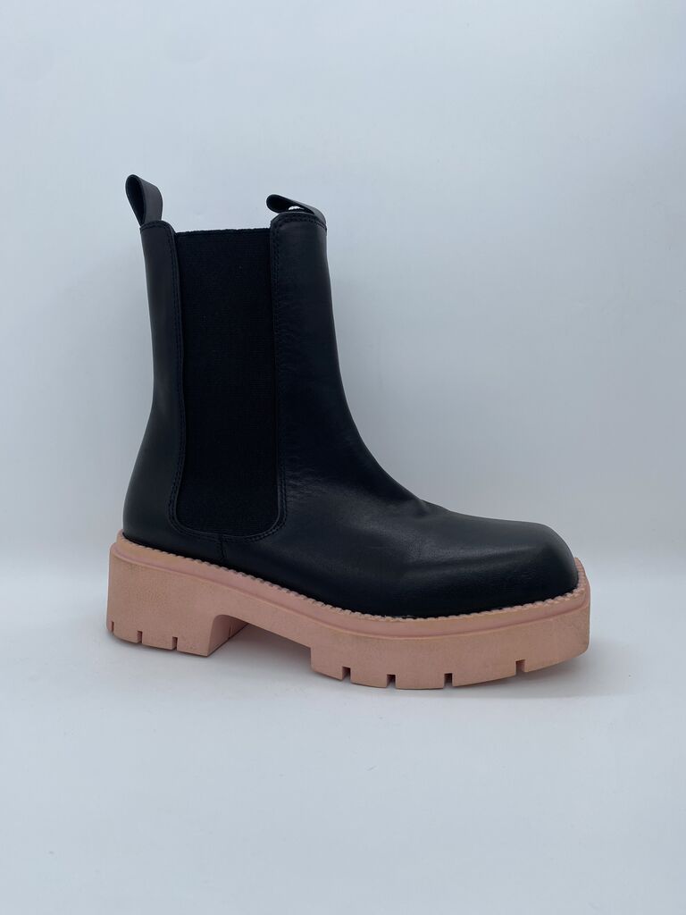 Black Chunky Sole Chelsea Boot