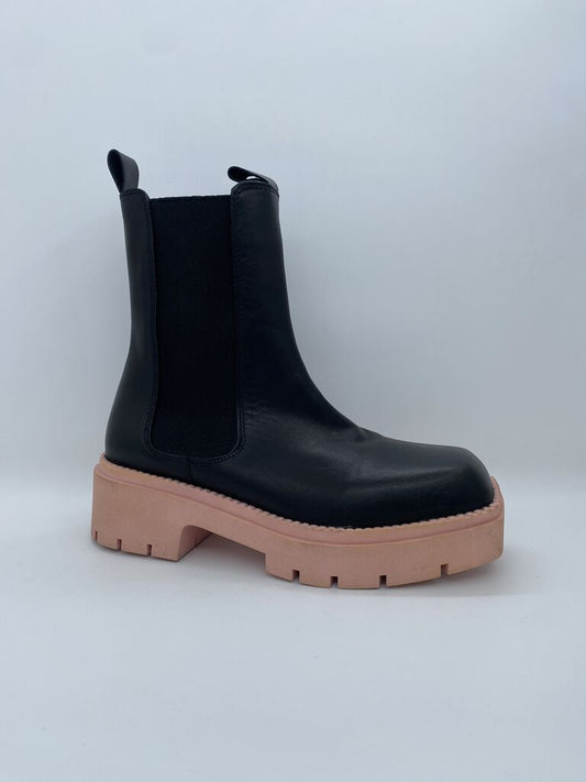 Black Chunky Sole Chelsea Boot