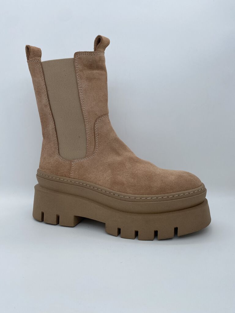 Beige Suede Ankle Boot