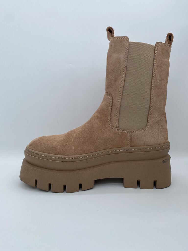 Beige Suede Ankle Boot
