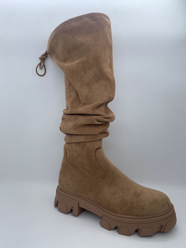 Brown Suede Boot with Chunky Sole
