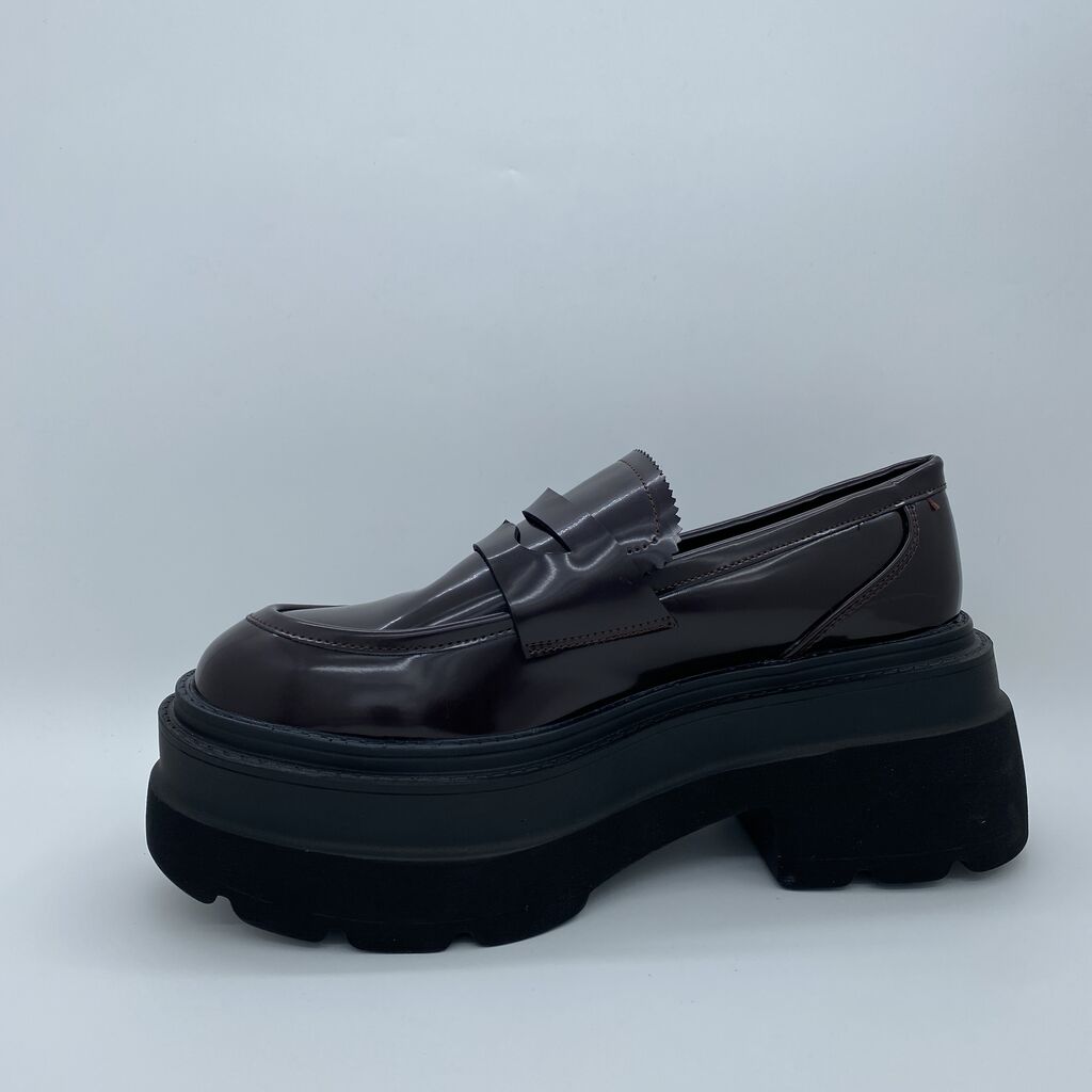 Burgundy Platform Loafer with Chunky Sole