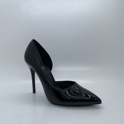 Black Patent Stiletto High Heel with Pointed Toe