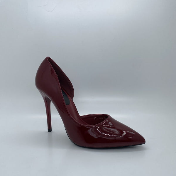 Burgundy Patent Stiletto with D'Orsay Cut