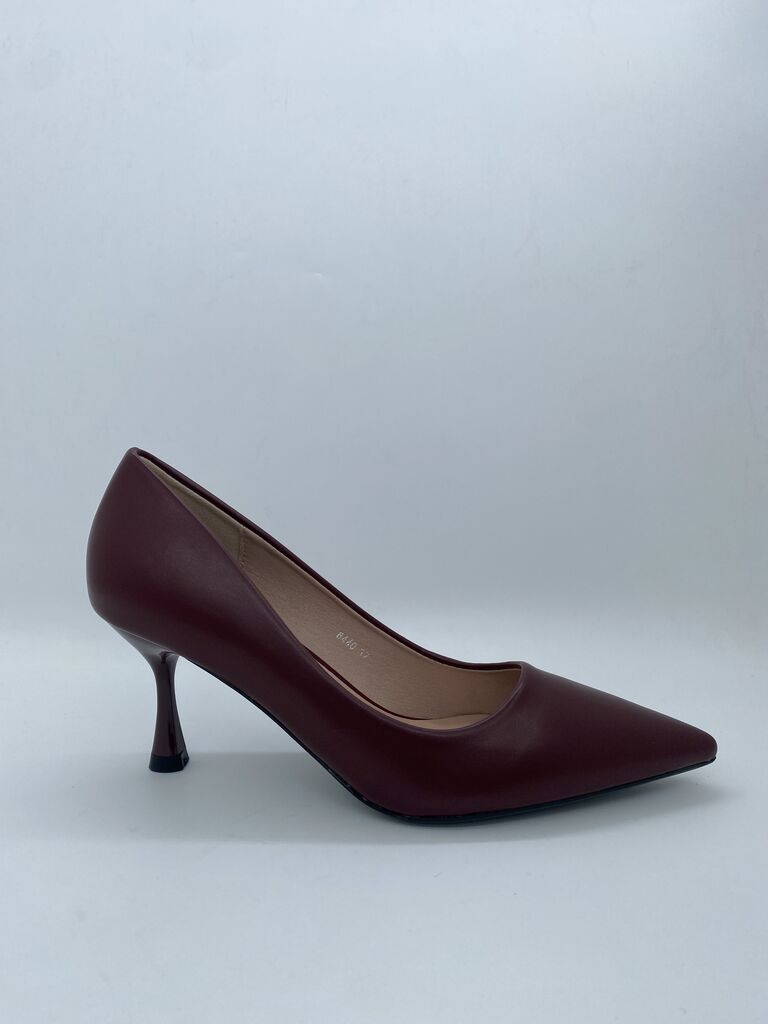 Burgundy Pointed Toe Classic Heels