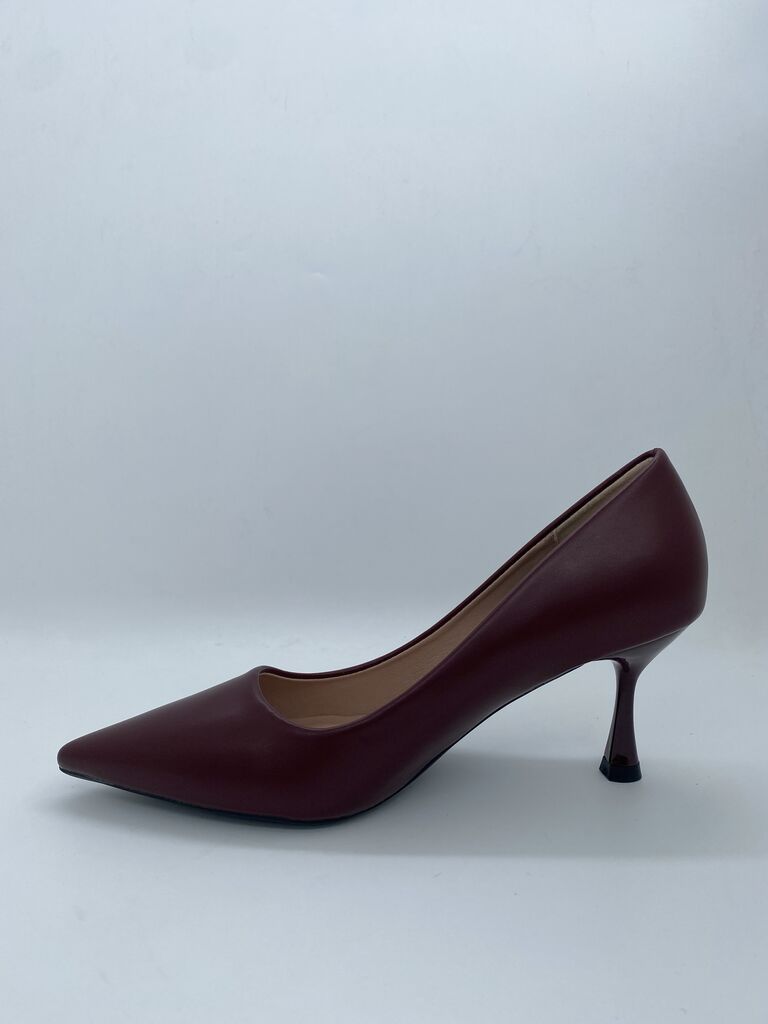 Burgundy Pointed Toe Classic Heels