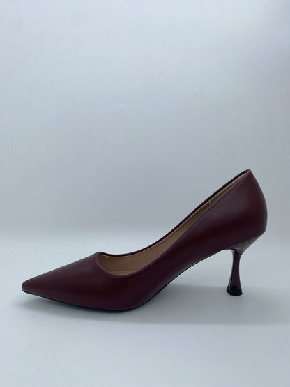 Burgundy Pointed Toe Classic Heels